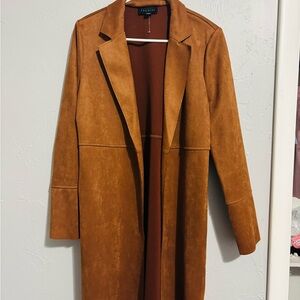 Premise Tan Suede Trench Coat